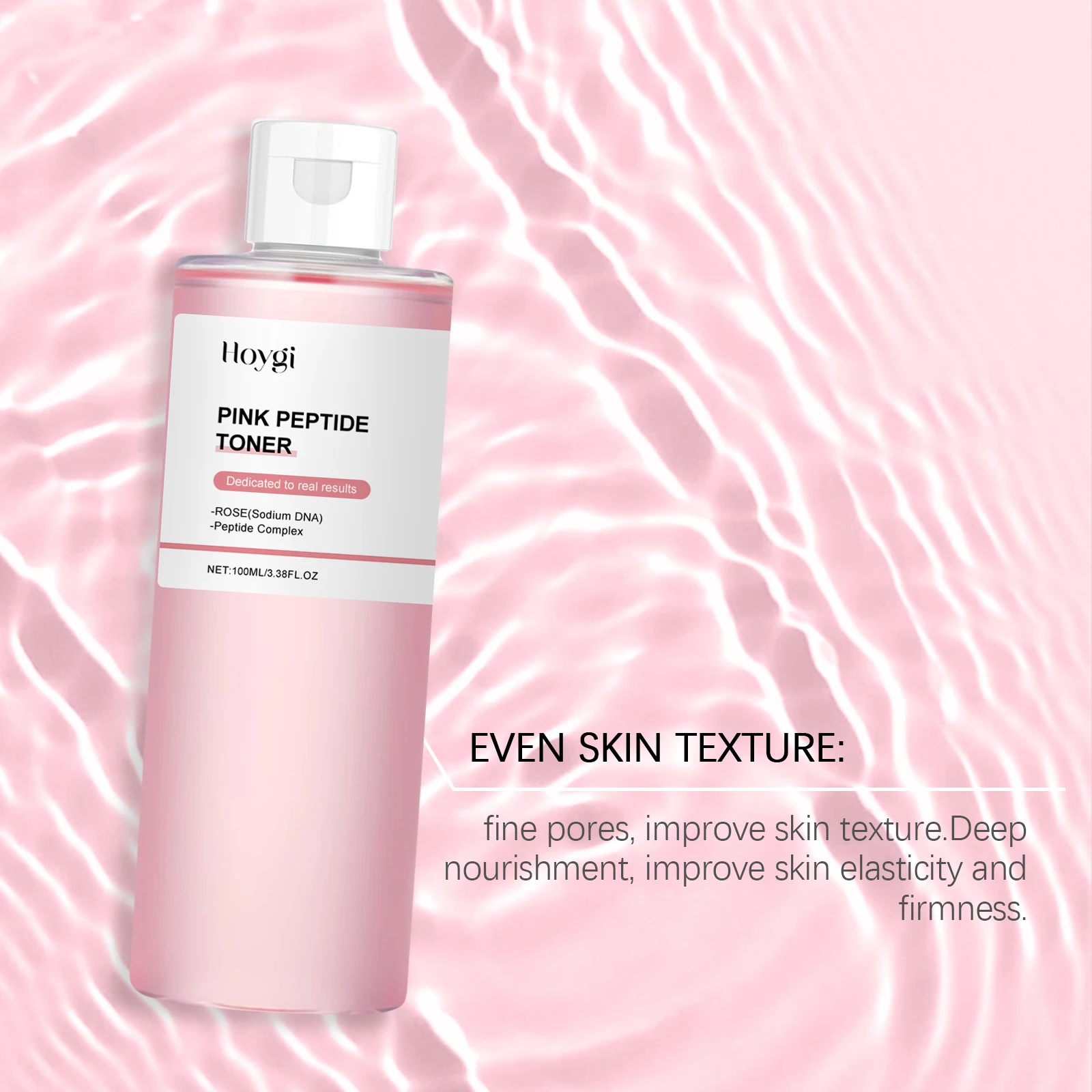 Hoygi Pink Rose Face Toner Daily Moisturizing Pore Shrink Nourishing Relief Dry-itching Improve Skin Texture Facial Toner - Image 3