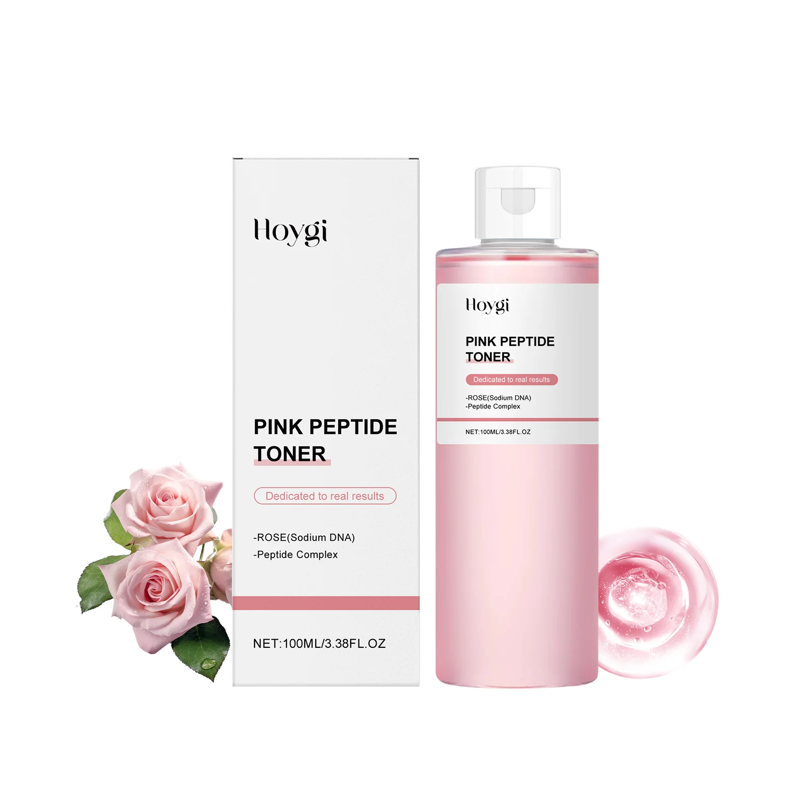 Hoygi Pink Rose Face Toner Daily Moisturizing Pore Shrink Nourishing Relief Dry-itching Improve Skin Texture Facial Toner - Image 8