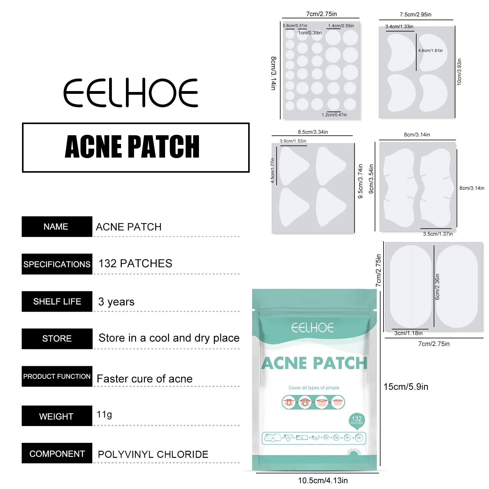 132Pcs Acne Pimple Patch Breathable Invisible Hydrocolloid Sticker Blemish Treatment Patches Relief Redness Pimple Care Stickers - Image 6