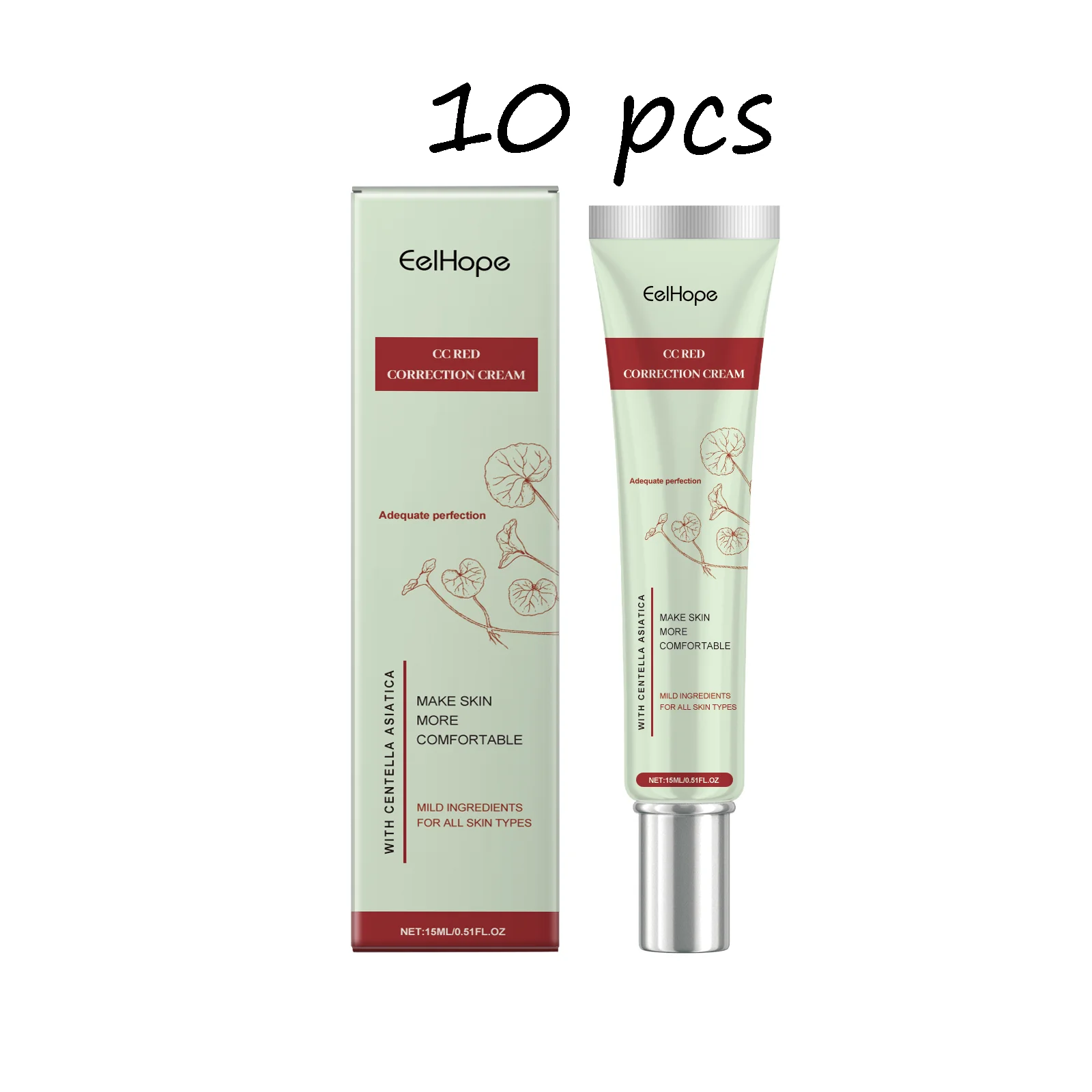 EELHOPE Centella CC Cream Gentle Moisturizing Soothing Redness Glowing Skin Tone Light Texture Smoothing Facial CC Cream - Image 9