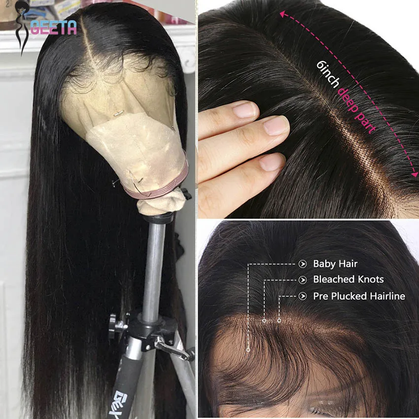 Hd Lace Frontal Wig 13x6 Lace Front Wig Human Hair 30Inch Bone Straight Transparent Lace Human Hair Wigs HD Lace 4x4 Closure Wig - Image 3
