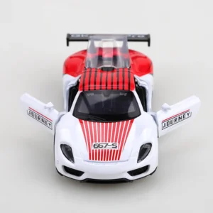 Bagged 1.36 alloy 918 pull-back track racing car, children's toy, birthday gift, stylish collision colors, alloy toy.
