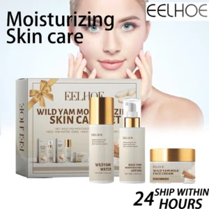 EELHOE Wild Yam Moisturizing Skin Care Set 1set Winter Hydrating Face Cream Lotion Toner Kit Protective Barrier Non Greasy