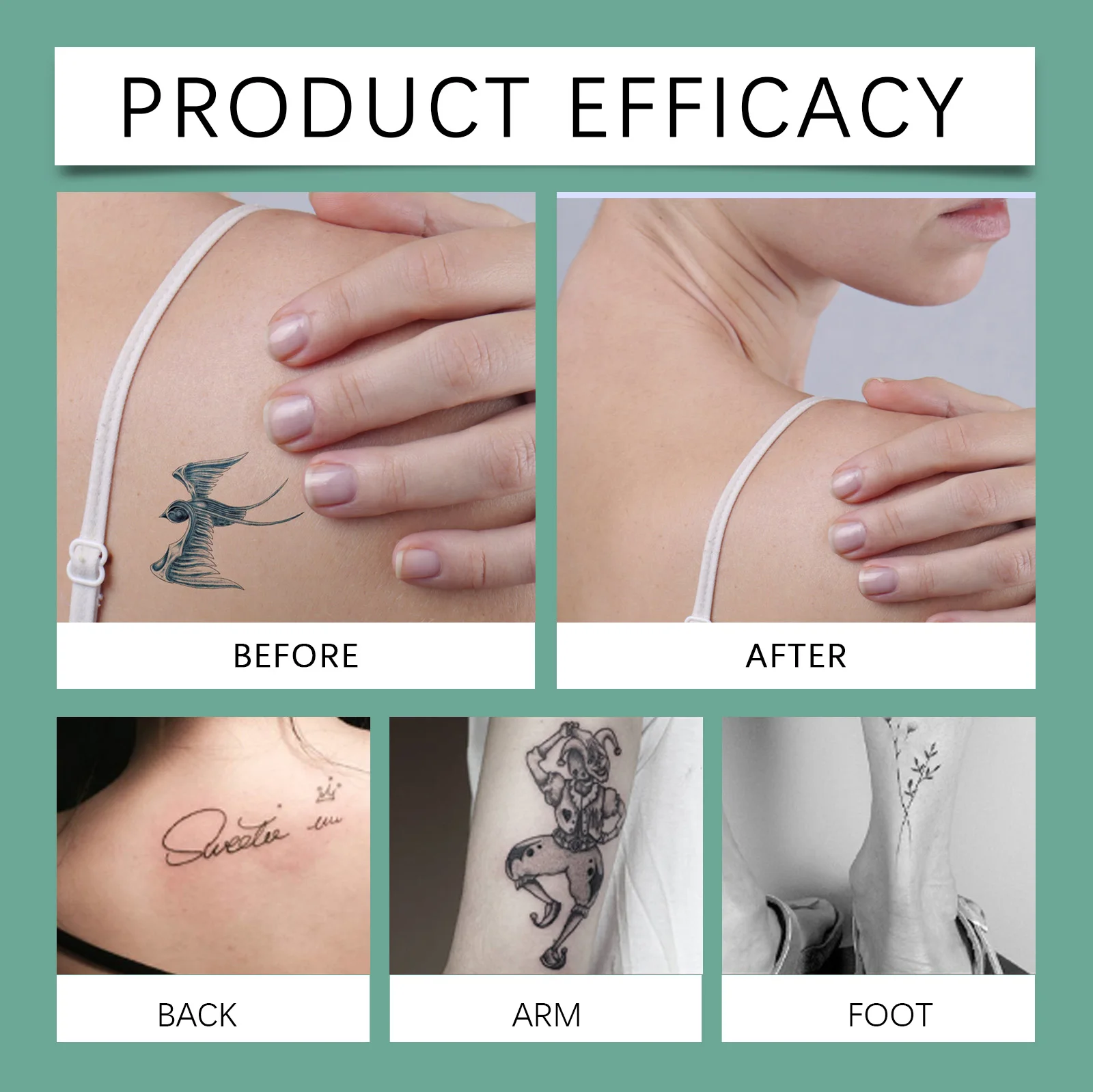 EELHOE 5bottle Tattoo Care Repair Kit 30ml Gentle Removal Care Improves Skin Health Multiple Effective Safe Removal Spray Makeup - Image 6