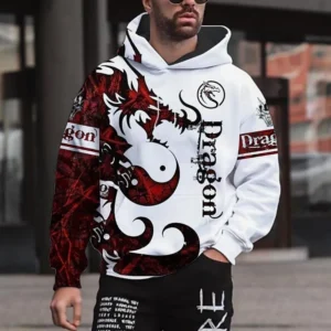 Autumn fashion men's European and American animal print micro elastic comfortable hooded sweatshirt outdoor urban high street cl