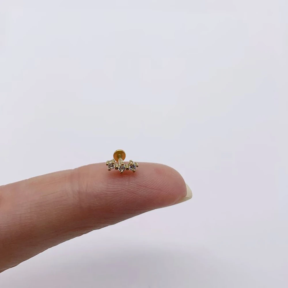 Aide 1pc 925 Sterling Silver Mini Zircon Thick Flat Screw Back Drop Earrings For Women K Gold Piercing Stud Earrings Jewelry - Image 25