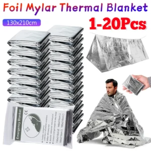 1-20pcs Emergency Mylar Thermal Blanket Foil Space Blanket Designed for NASA Body Warmer Outdoor First Aid Camping Hiking Travel