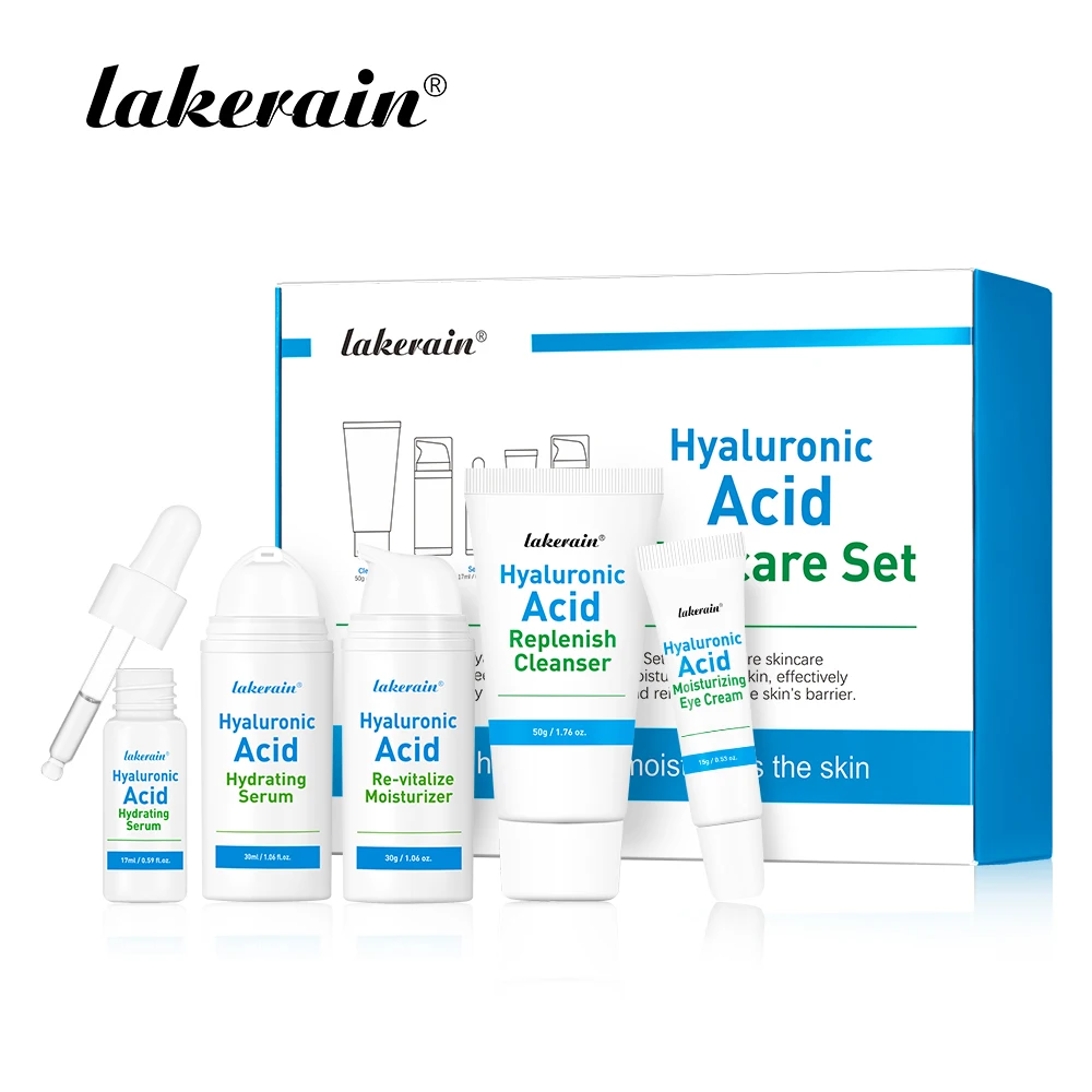 Lakerain Hyaluronic Acid Skincare Set Deeply Nourishing Firming Moisturizing Cleanser,Serum,Eye Cream,Moisturizer,Skin Care kit - Image 7