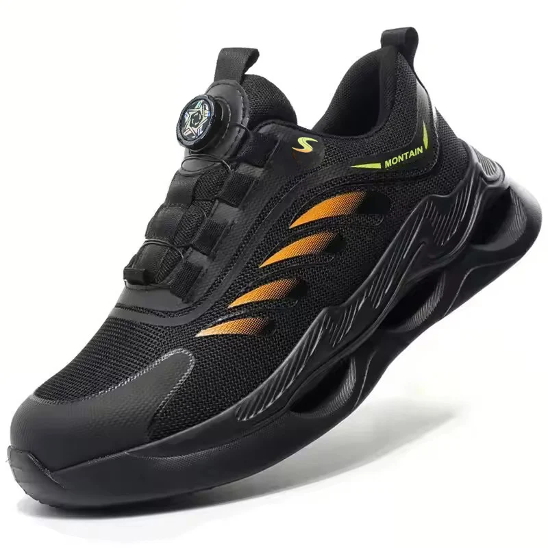 Rotary Button New Safety Shoes For Men Men's Work Shoes High Quality Steel Toe Sneakers Men's Shoes Work Safety Shoes - Image 7