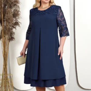 Plus Size Summer Dresses for Women 2025 Embroidery Floral Patchwork Formal Dress Loose Wedding Party Banquet Prom Women Clothing