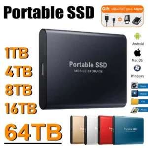 Hard Disk 2TB Portable SSD 4TB External Solid State Drive USB 3.1/Type-C High-Speed Storage External Hard Drive for PC/Mac/Phone
