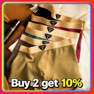 Men's Ice Silk Boxy Underwear Quick Dry Cool Feel Boxer Shorts mid Waist with U Convex Pouch Daily Wear Comfortable Trunks