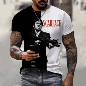 Scarface Classic Movie 3D Print Sports Quick-dry Breathable Men T-shirt Outdoor Street Harajuku Casual Fashion Fan Short-sleeve