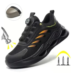Rotary Button New Safety Shoes For Men Men's Work Shoes High Quality Steel Toe Sneakers Men's Shoes Work Safety Shoes