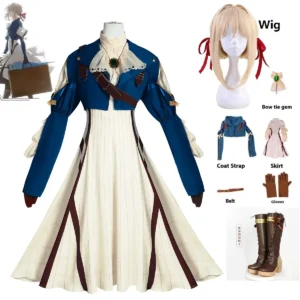 Anime Violet Evergarden Cosplay Costume Wig Stage Performance Costume Uniform For Women Halloween Carnival Party Comic Con