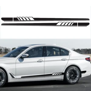 Car Side Body Decals Racing Stripes Vehicle Universal Race Stripes Door Side Skirt Stickers Exterior Decorations for Accessories