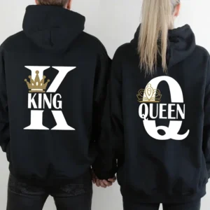 Hot Sales Mens Womens Hoodies King Queen Printing Sweatshirts Versatile Casual Couple's Clothing Daily Pullover Fall Winter Y2k