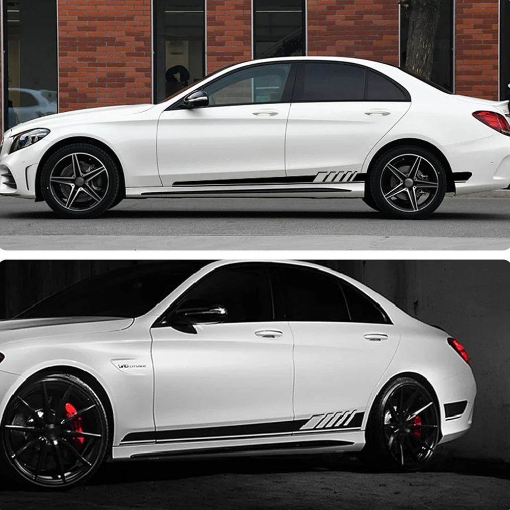 Car Side Body Decals Racing Stripes Vehicle Universal Race Stripes Door Side Skirt Stickers Exterior Decorations for Accessories - Image 3