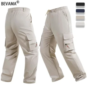 Men's Cargo Pants Spring Autumn Multi-Pockets Work Trousers Outdoor Casual Solid Color Long Pants Hiking Jogger Male Clothing