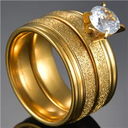 Gold Color Wedding Bands Ring for Women Men Jewelry Stainless Steel Engagement Ring Couple Anniversary Gift - Image 25