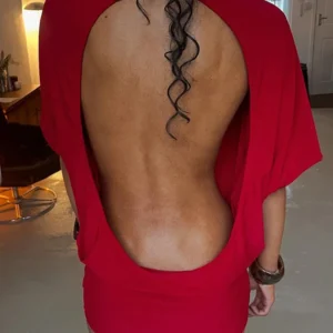 kliou Solid Backless Women Mini Dress Sexy Half Sleeve Crew Neck Slim Vestidos Attractive Coquette Skinny Mujer Party Bodycon