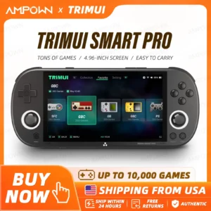 Trimui Smart Pro Handheld Game Console 4.96'' IPS Screen Linux System Joystick RGB Lighting Trimui Retro Video Game Console Gift