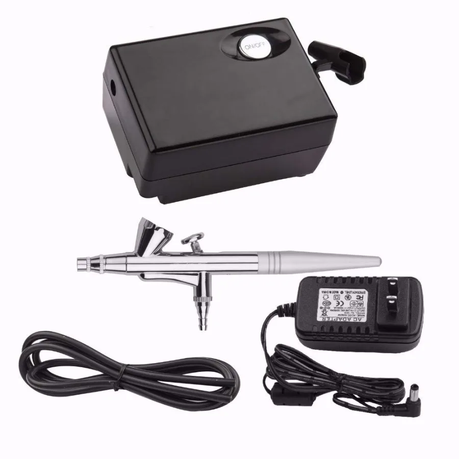 Airbrush Makeup Machine Kit with Air Compressor 0.4mm Needles and Nozzle Air Sp…