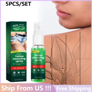 EELHOE 5bottle Tattoo Care Repair Kit 30ml Gentle Removal Care Improves Skin Health Multiple Effective Safe Removal Spray Makeup