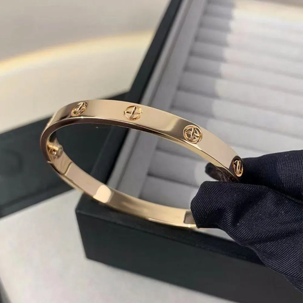 2023 New Design Gold Color Zircon And Cross Nut Nail Bracelet Gold & Bangle For Woman Stainless Steel Screw Brand Jewelry - Image 14