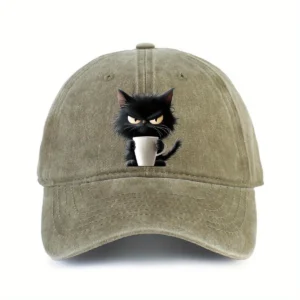 Cute cat printed baseball cap is a must-have for daily leisure, outdoor travel, and sun shading