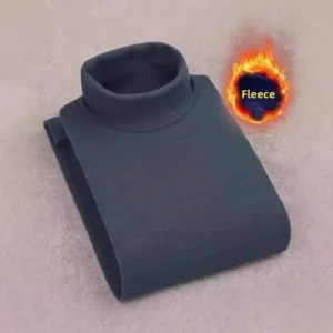 Men's Double-sided Fleece Long Sleeve T-Shirt High Collar Warm Inner Wear Base Shirt Large Size Winter Casual Top