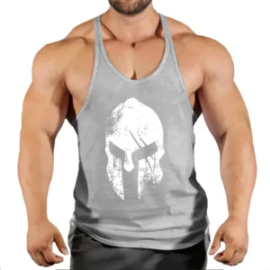 Men's Sleeveless T Shirt Gym Bodybuilding Sports Vest Muscle Fitness Shirt Summer Breathable Sports Sweat Absorbent Tank Top
