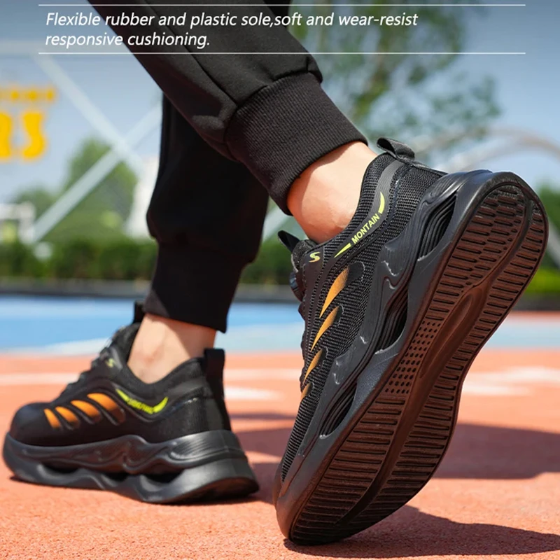 Rotary Button New Safety Shoes For Men Men's Work Shoes High Quality Steel Toe Sneakers Men's Shoes Work Safety Shoes - Image 5