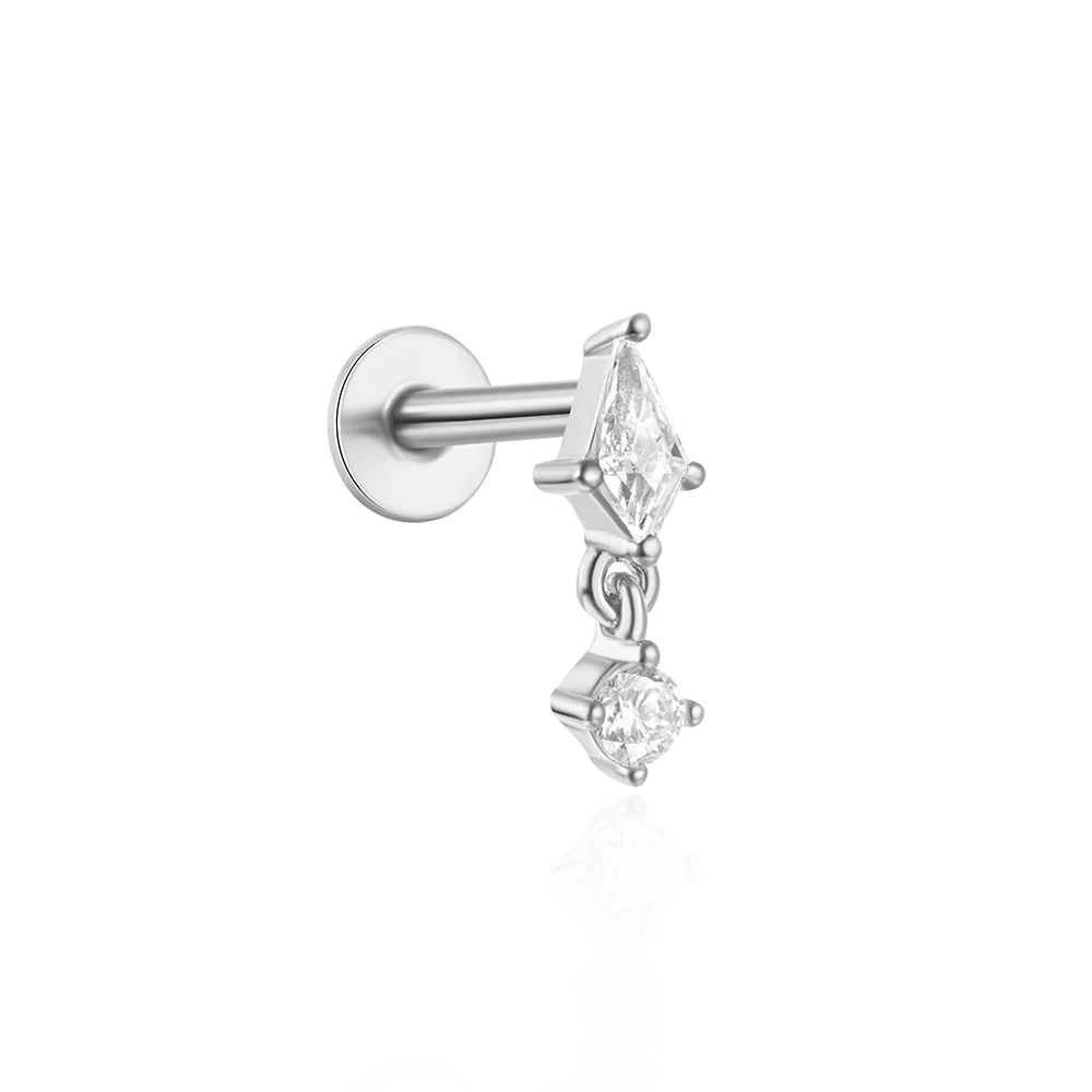 Aide 1pc 925 Sterling Silver Mini Zircon Thick Flat Screw Back Drop Earrings For Women K Gold Piercing Stud Earrings Jewelry - Image 12