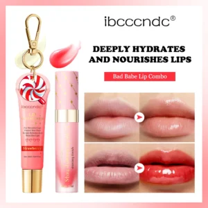 Lip Oil Lip Stain Set Glossy Clear Lip Gel Hydrating Moisturizing Long-lasting Lip Gloss Women Lips Skin Care Cosmetic Makeup