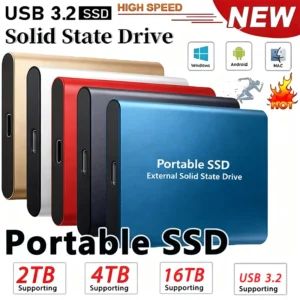 External Hard Drive 1TB Portable SSD 2TB External Solid State Drive USB 3.2/Type-C Hard Disk High-Speed Storage for PC/Mac/Phone