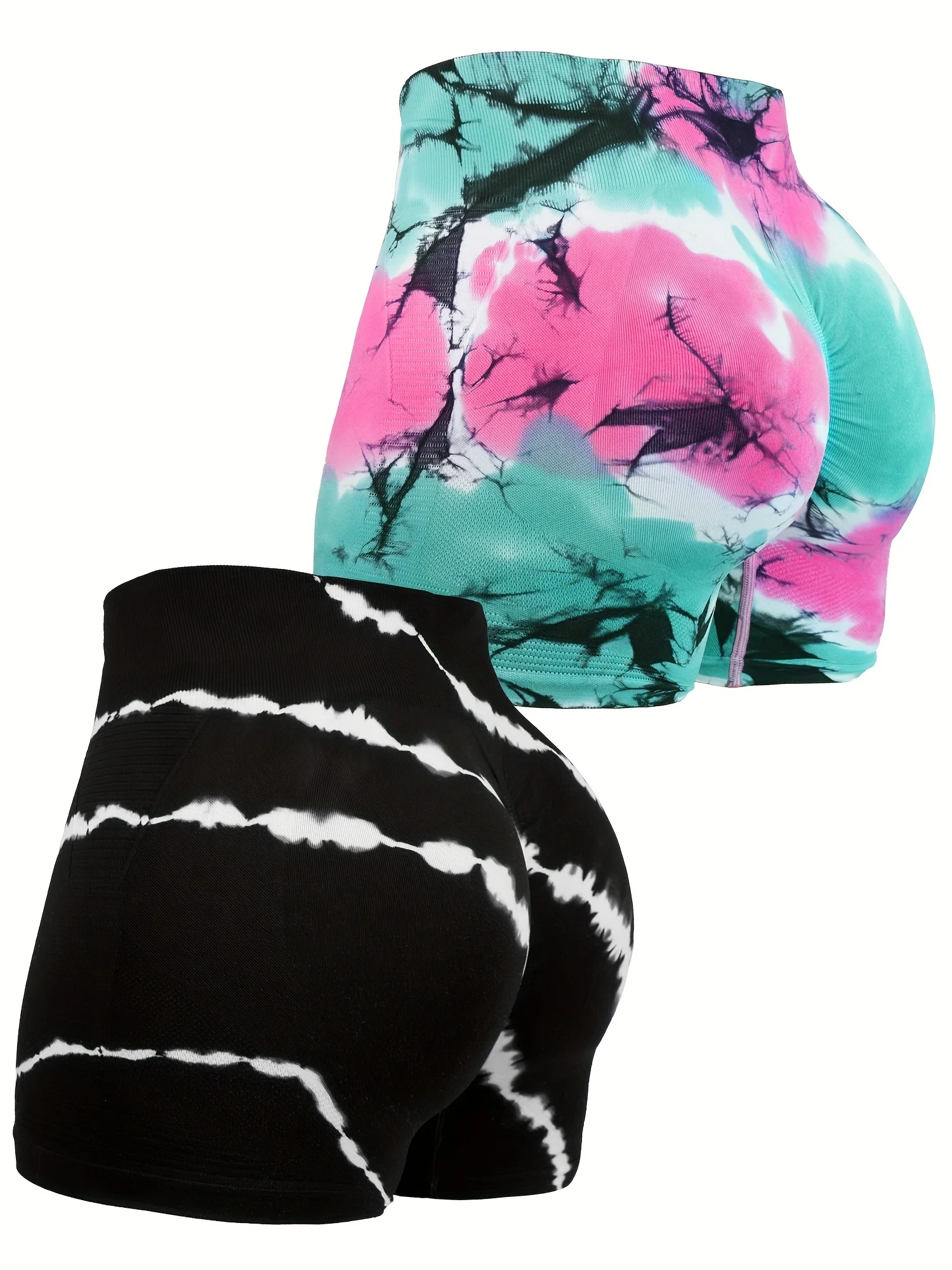 2pcs Women's High-Waisted Tummy Control Biker Shorts - Seamless, Slimming Athle…