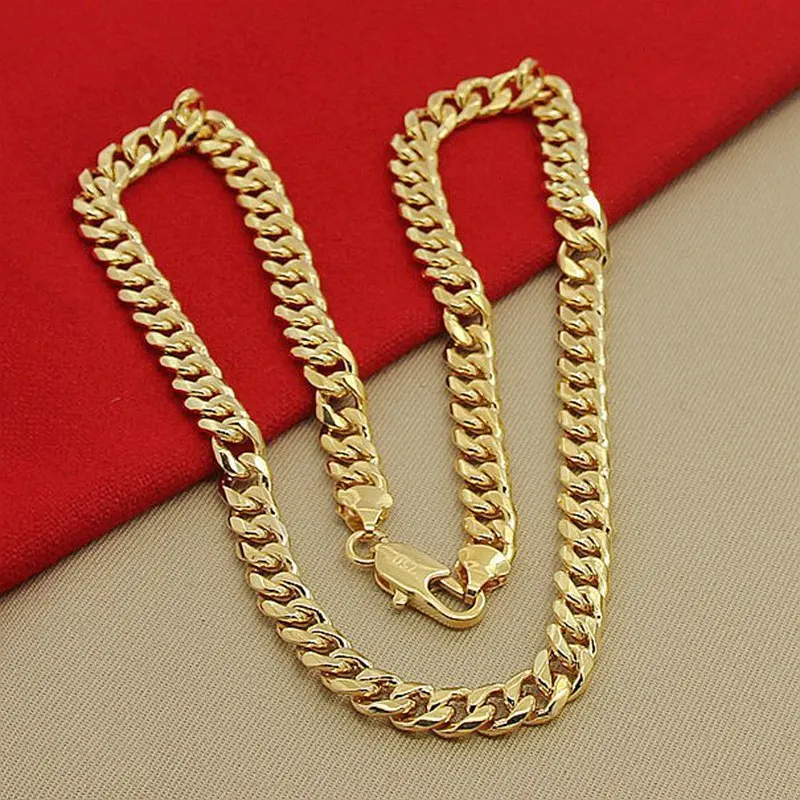 24K 999 Real Gold Cuban Link Necklace for Men, 10MM Width 60cm Length, Bold Dur…
