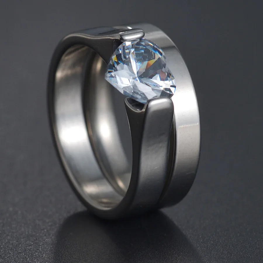 Gold Color Wedding Bands Ring for Women Men Jewelry Stainless Steel Engagement Ring Couple Anniversary Gift - Image 12