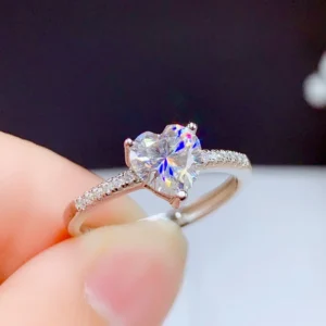 Heart Style Moissanite Ring 1CT 6.5MM Lab Diamond Certified Fine Jewelry Women Wedding Gift Real 925 Silver Engagement ring