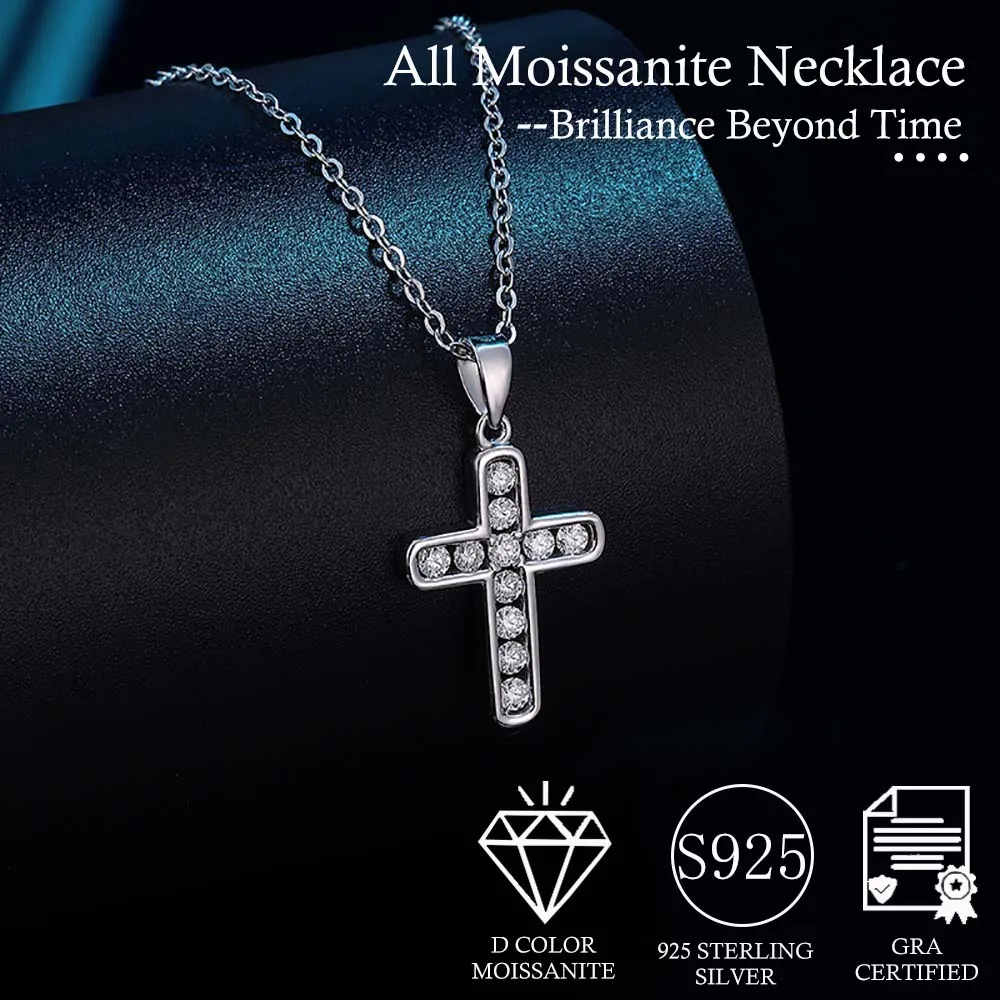 Cross Moissanite Necklace Hip Hop Women Men Cross Pendant Chain D Color Lab Diamond Neck Chain for GRA Certified Fine Jewely - Image 3