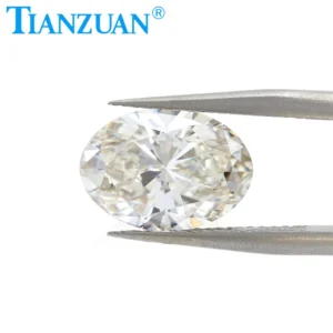 Oval Shape Lab Grown Diamond CVD I / J Color VS2 2EX Loose Gemstone Bead with GEMID Certified