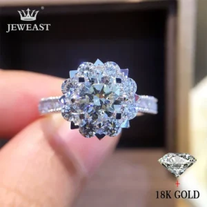 Natural Diamond 18K Gold Pure Gold Ring Beautiful Gemstone Ring Good Upscale Trendy Classic Party Fine Jewelry Hot Sell New 2025