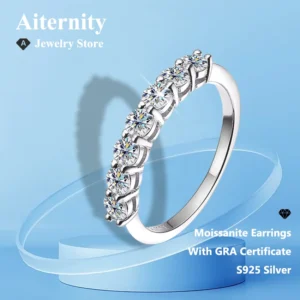 D VVS1 Moissanite Rings GRA Certified Lab Grow Diamond Solid 925 Sterling Silver 18k Stackable Wedding Rings for Women