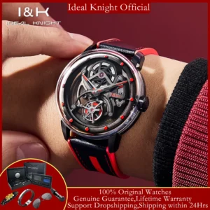 Ideal Knight 6809 Real Tourbillon Men's Watches Limited Edition Fully Transparent Hollowed Automatic Mechanical Watches for Man