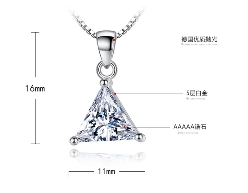 Princess Cut Moissanite Necklace 2CT Certified Lab Created Diamond Pendant Solid S925 Silver Wedding Jewelry - Image 4