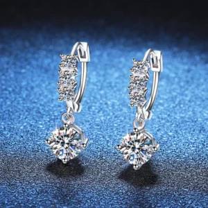 D VVS1 Certified Moissanite Drop Earrings for Women Lab Diamond Wedding Fine Jewelry S925 Sterling Silver Diamond Earring