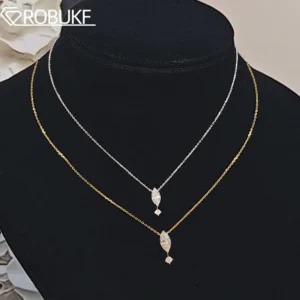 1.1Carat Tear Drop Pendant Moissanite Necklace for Women Marquise/Round Cut Lab Diamond Certified S295 Silver Neck Chain Jewelry