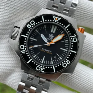 STEELDIVE Men Automatic Watch 49.6mm Mechanical Wristwatch 120Bar Waterproof BGW-9 Luminous Ceramic Bezel NH35 Integrated Case