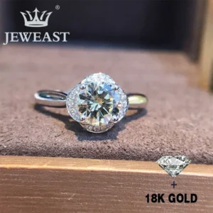 Natural Diamond 18K Gold Pure Gold Ring Beautiful Gemstone Ring Good Upscale Trendy Classic Party Fine Jewelry Hot Sell New 2025